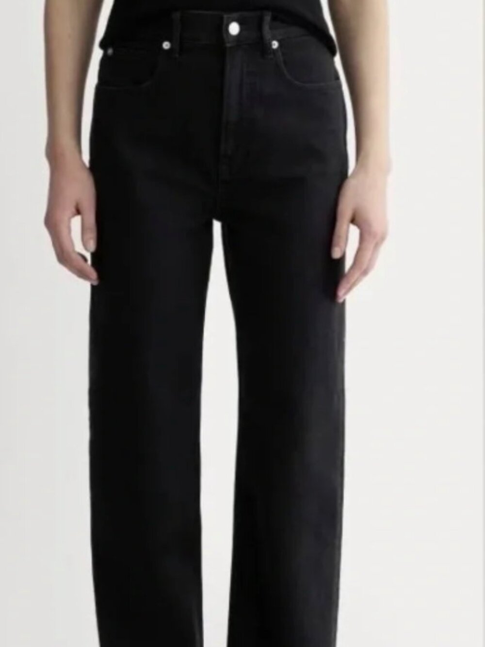 Everlane The Way High Jean Black Raw Hem 25 R